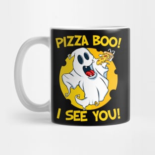 Pizza Boo I See You | Ghost Pizza Mug